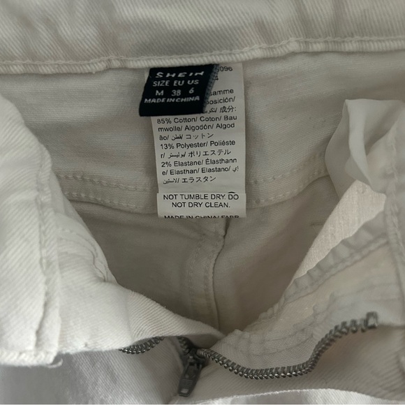 SHEIN Womens Distressed Skinny Ankle Denim White Jeans Sz Medium (6) - Picture 4 of 6